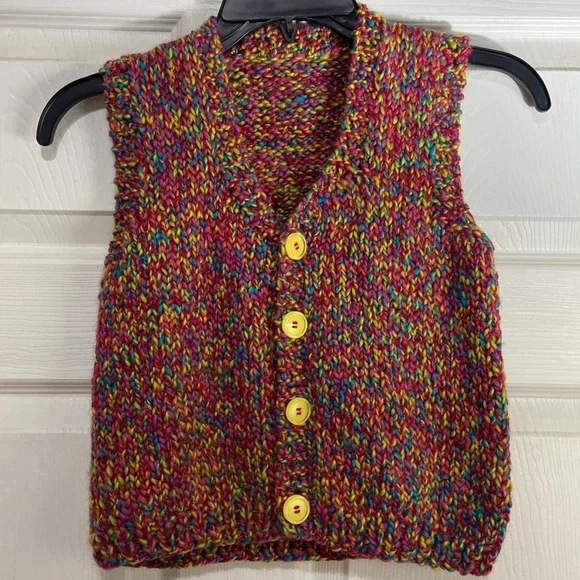 Rainbow Sweater Handmade Vest - Picture 2 of 8